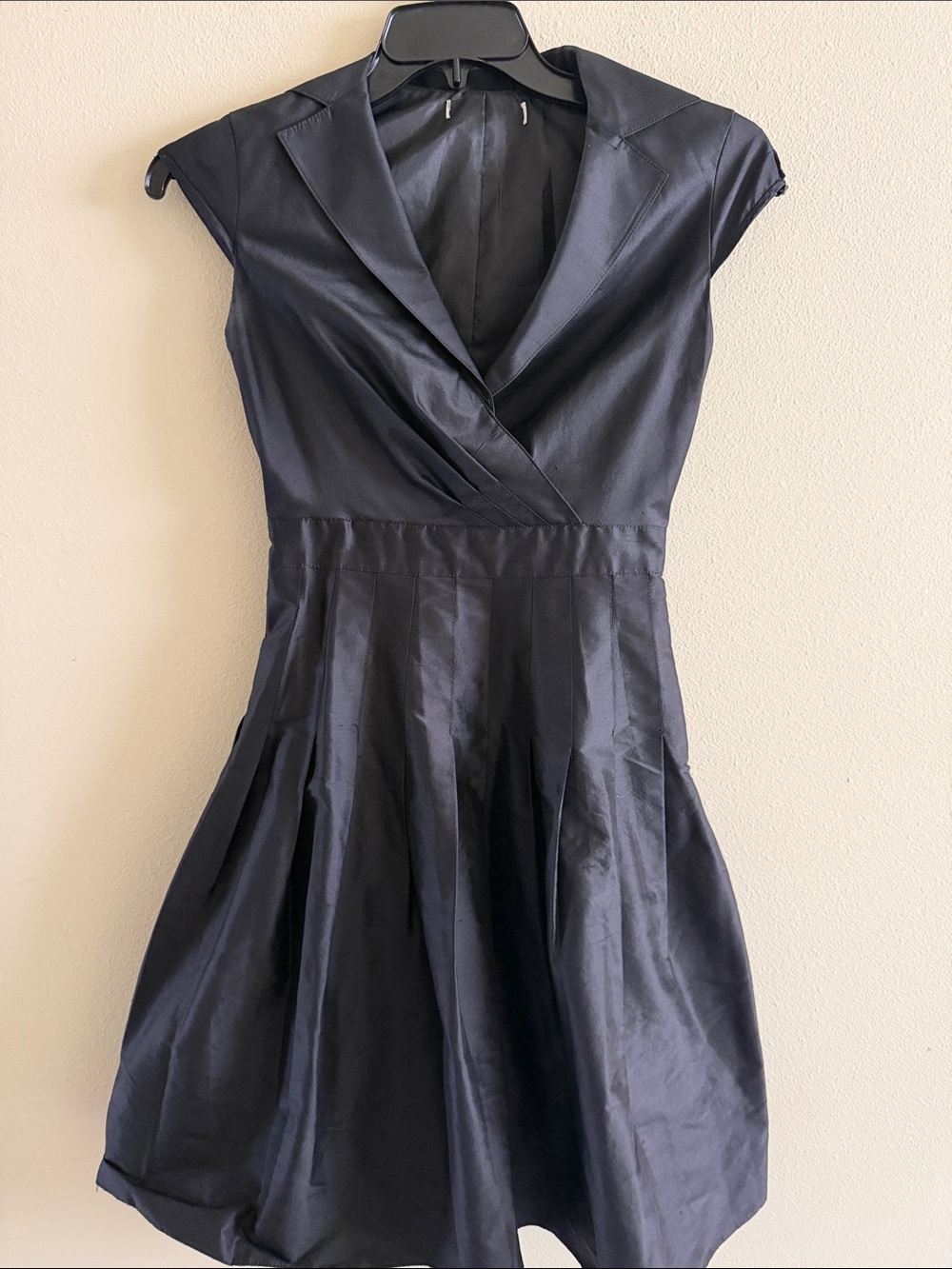 BCBGMAXAZRIA Classic Black Fit-and-Flare Silk Dress
